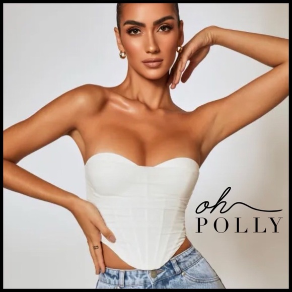 💫•NWT•Oh Polly First Impression Mesh Overlay Corset Top - Picture 8 of 8